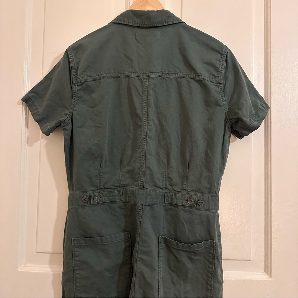 Outerknown S.E.A. Jumpsuit Cotton Short Sleeve Olive Night Green Size Small - Picture 6 of 8